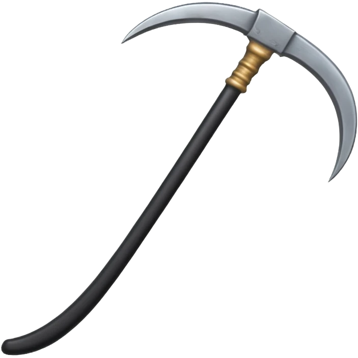 The scythe of the God of Death is long, straight, and pure black, symbolizing death. emoji