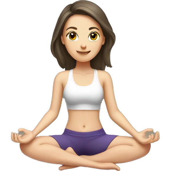 White brunette girl doing yoga  emoji