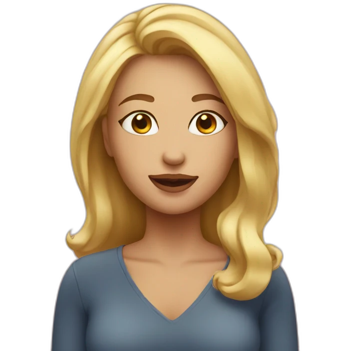 blonde woman blushing emoji