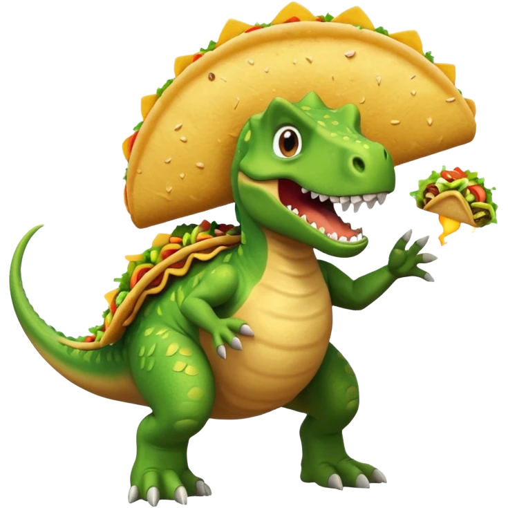 Dinosaur farting out a explosion with a taco  emoji