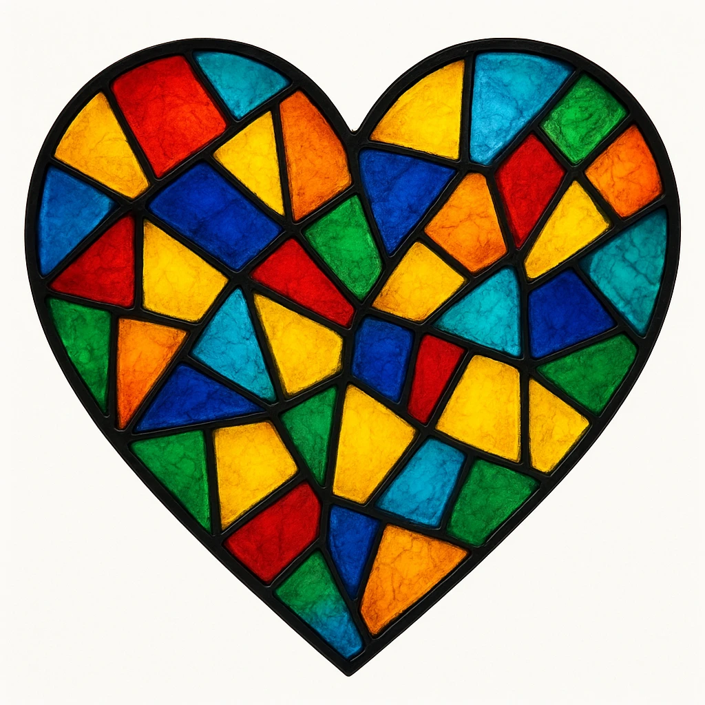 heart with a stained glass pattern emoji