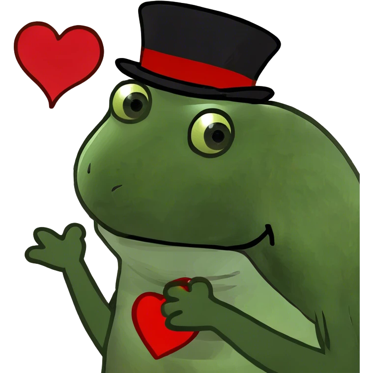 Frog in love emoji
