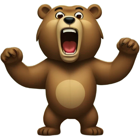 A bear screaming into the woods emoji