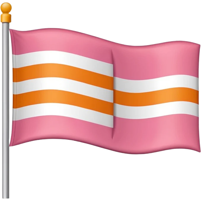flag with the following colours in horizontal stripe: dark orange, light orange, white, light pink, dark pink emoji