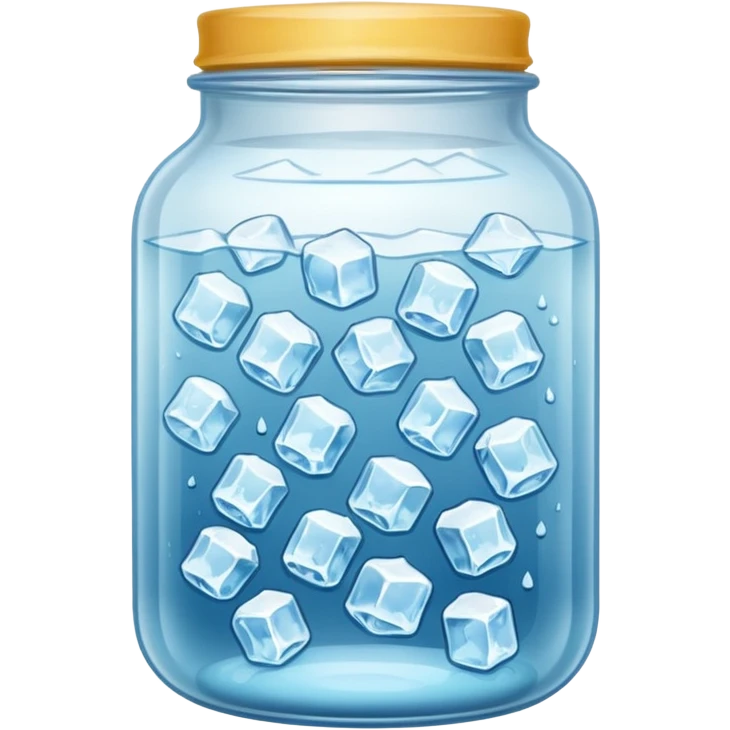 SLIM ICE JAR WITH LOTS OF ICE WITHOUT LID ON emoji
