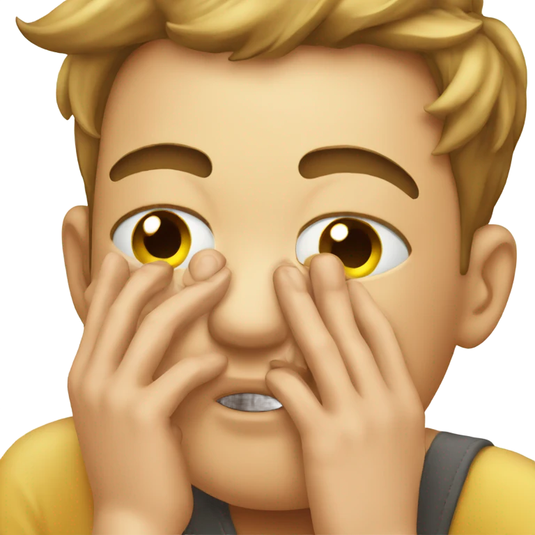 Embarrassed emoji itching its head emoji