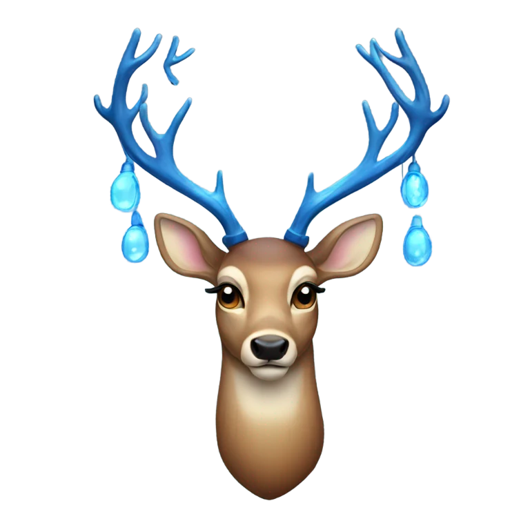 Deer with 8 blue lights on antlers  emoji