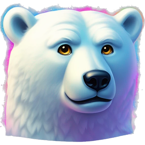 lisa frank polar bear emoji