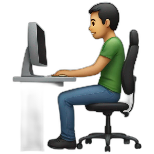 a person sitting at a computer emoji