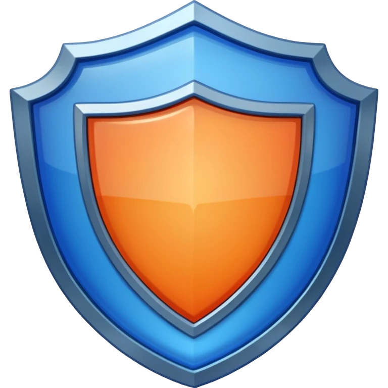 glitter blue and orange shield emoji
