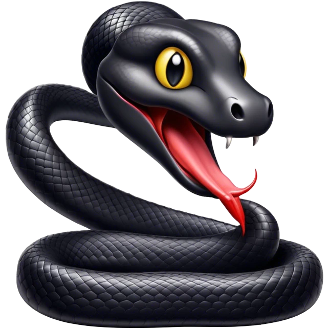 Black snake with tongue out emoji