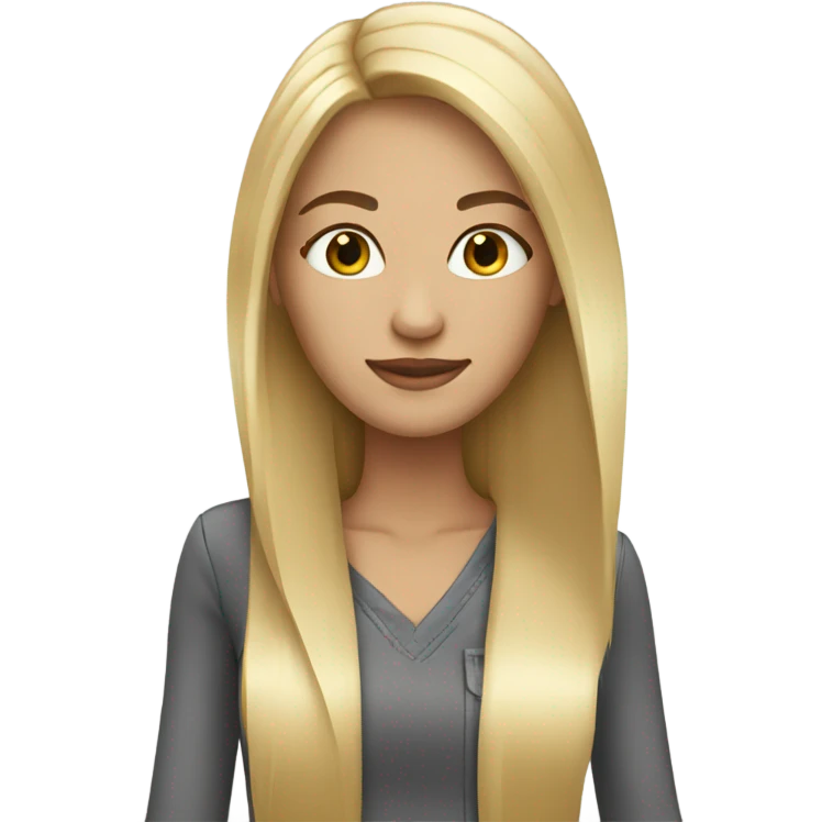 Pretty Blonde with straight hair emoji