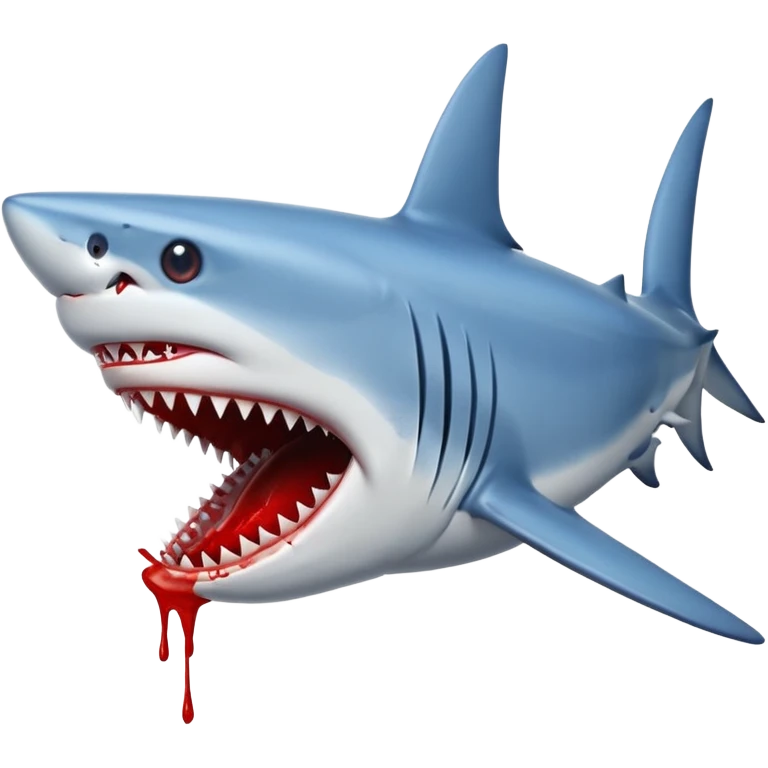 blue Shark attack efferct with blood emoji