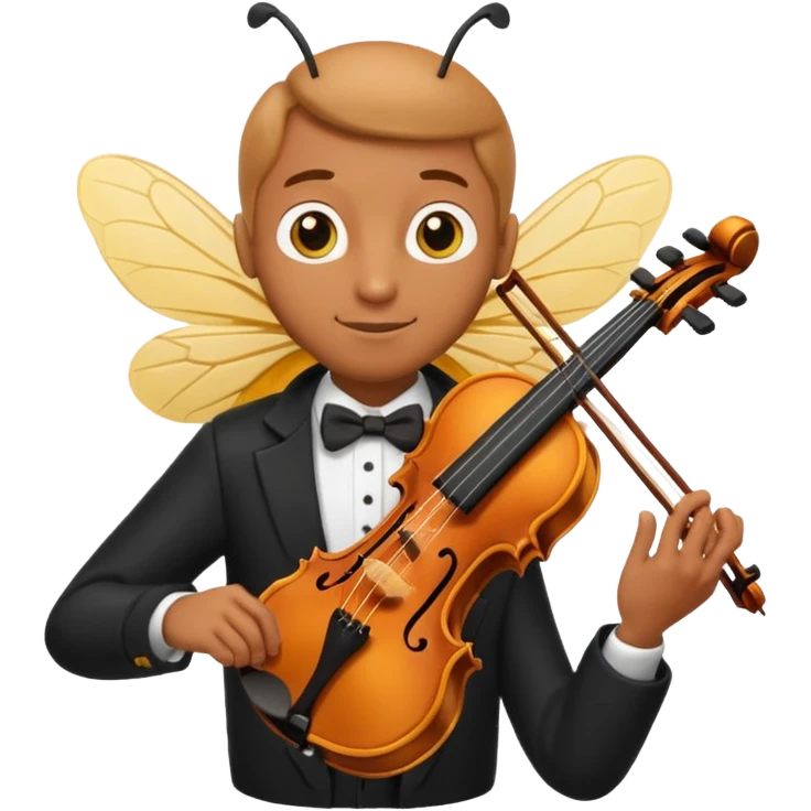 Bee playing violin on his shoulders emoji