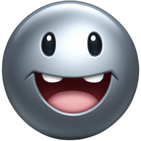 Metal cute Kirby ball driving on 4 car wheels emoji