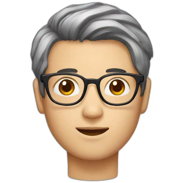 korean guy with glasses and curtain hairstyle emoji
