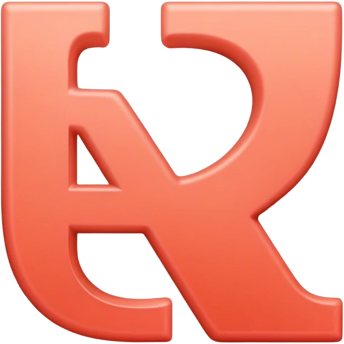 coral colored letter R emoji