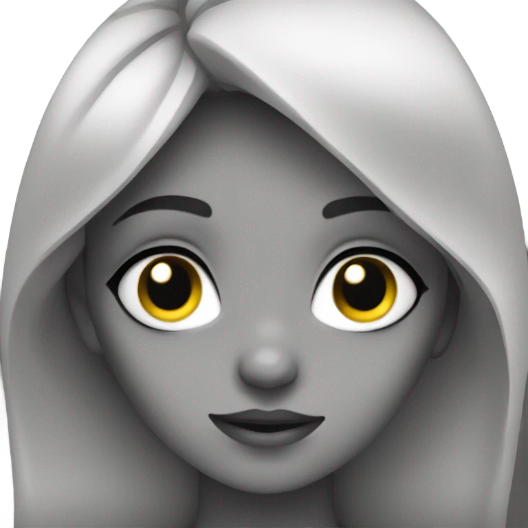 purple eyed girl in greyscale emoji