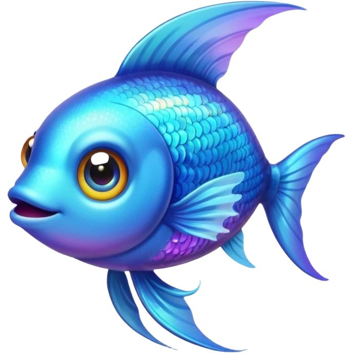 Adorable fish with large sparkling eyes and long flowing fins. emoji