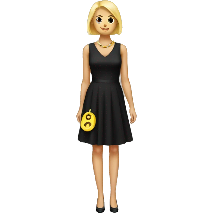 a black dress and a measuring tape  emoji