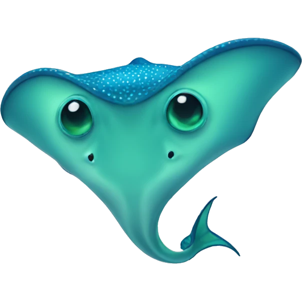 blue stingray with green details emoji