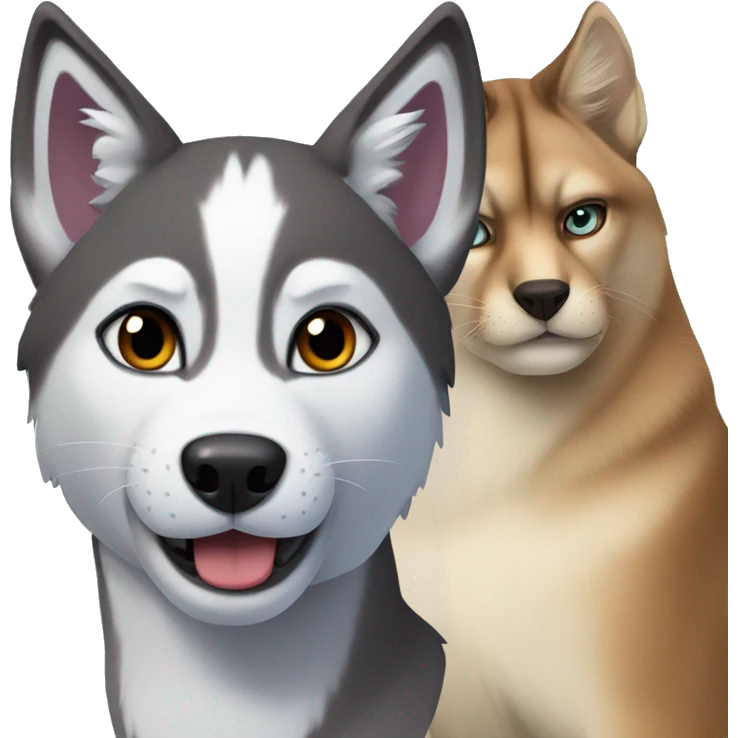 husky and caracal emoji