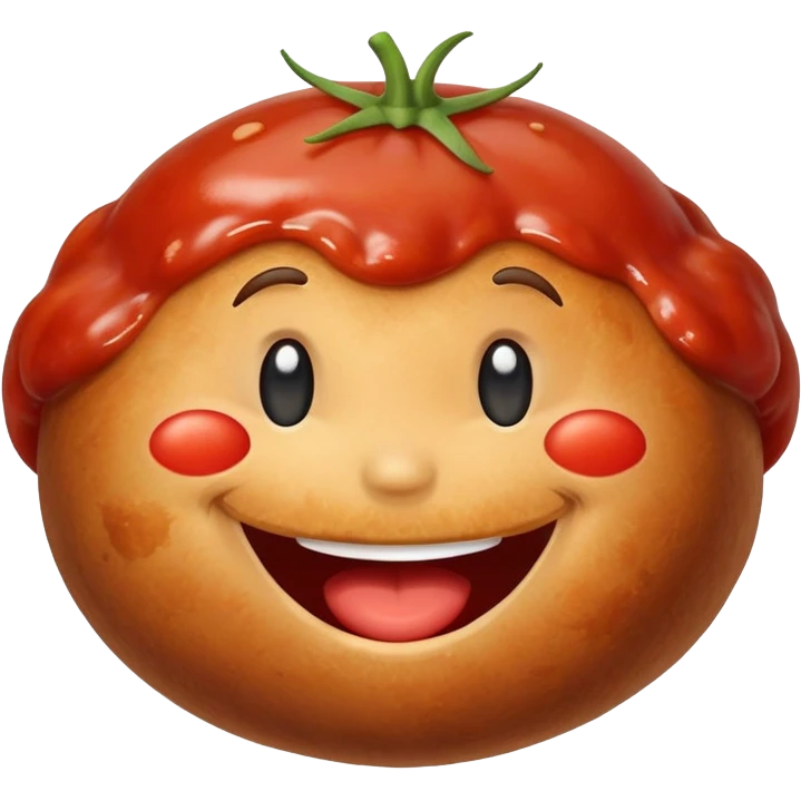 Meatball laughing emoji