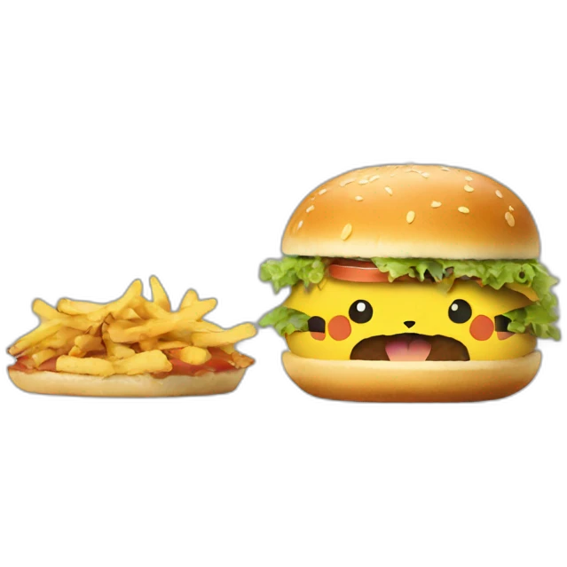 Pikachu burger emoji