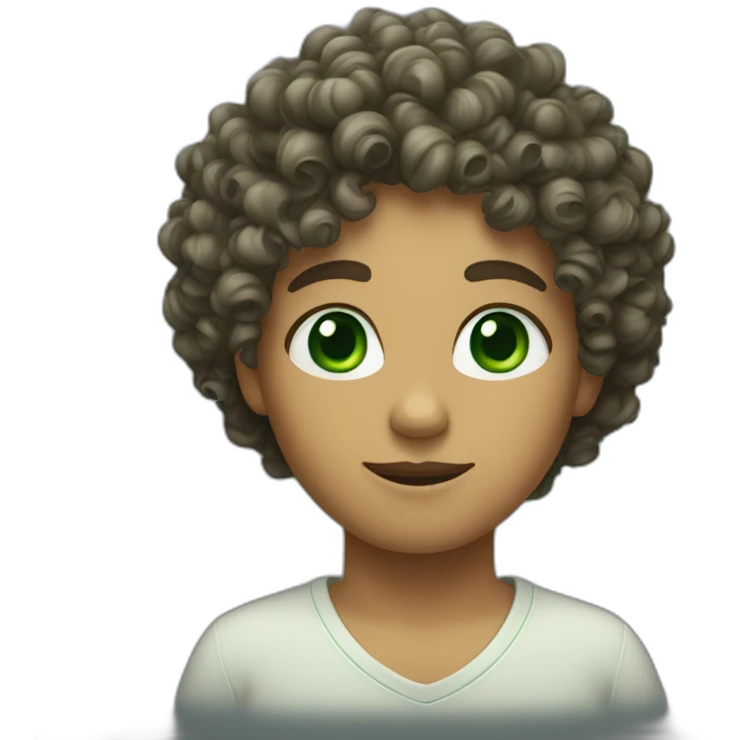 curly hair and green eyes emoji