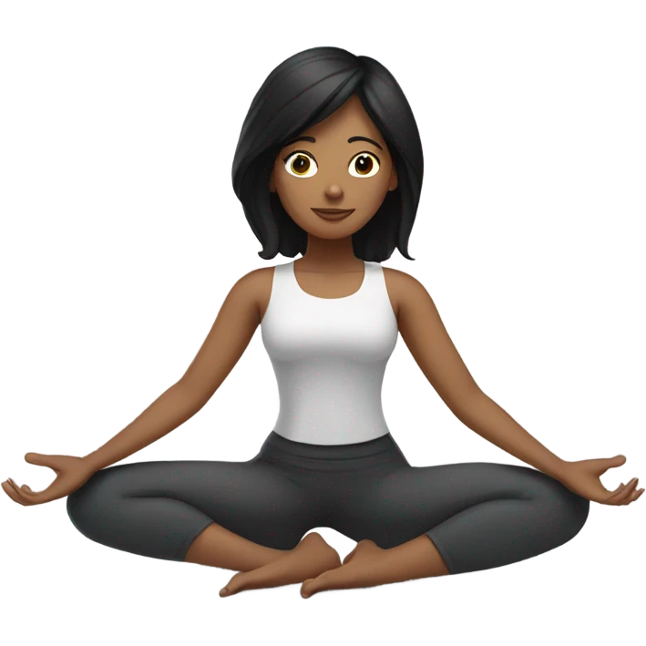  Black hair Woman doing yoga emoji