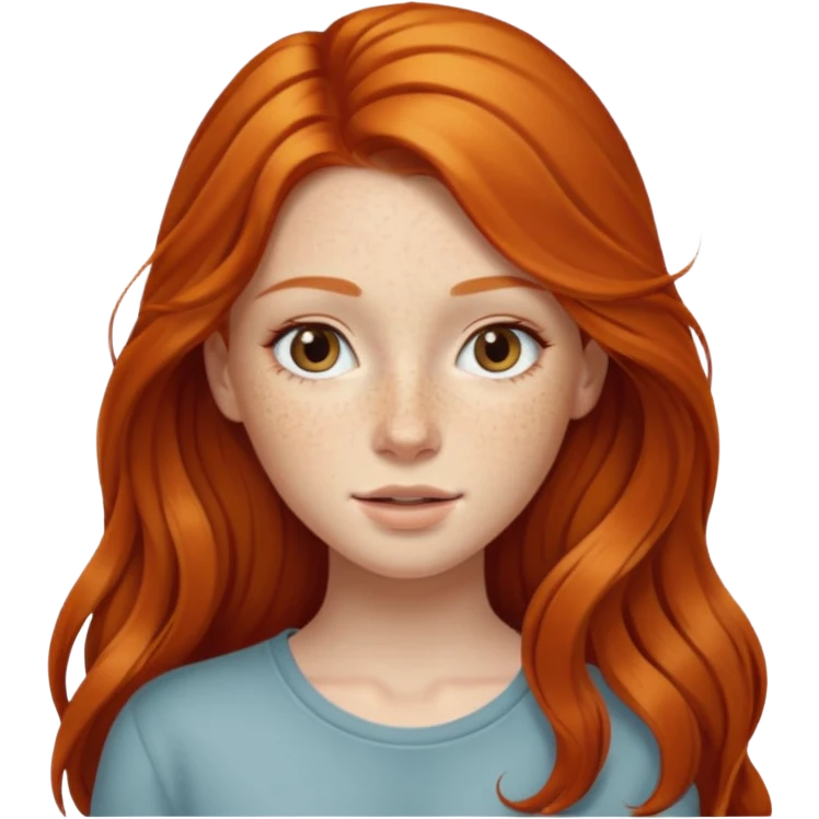 Beautiful girl with long ginger hair  emoji