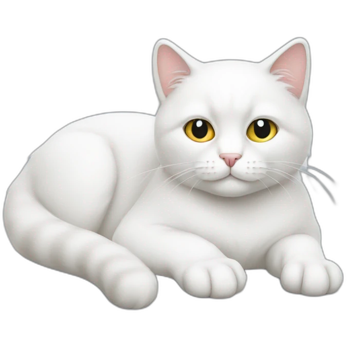 chill white cat emoji