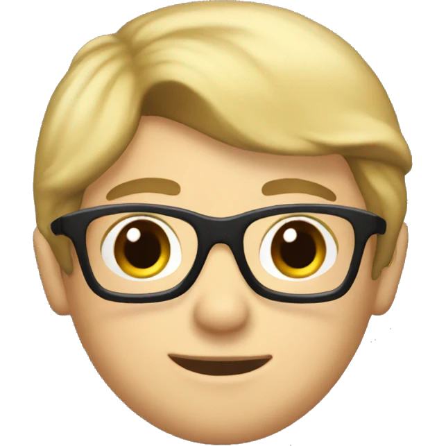 blonde boy with brown mullet, pilot glasses and beanie emoji