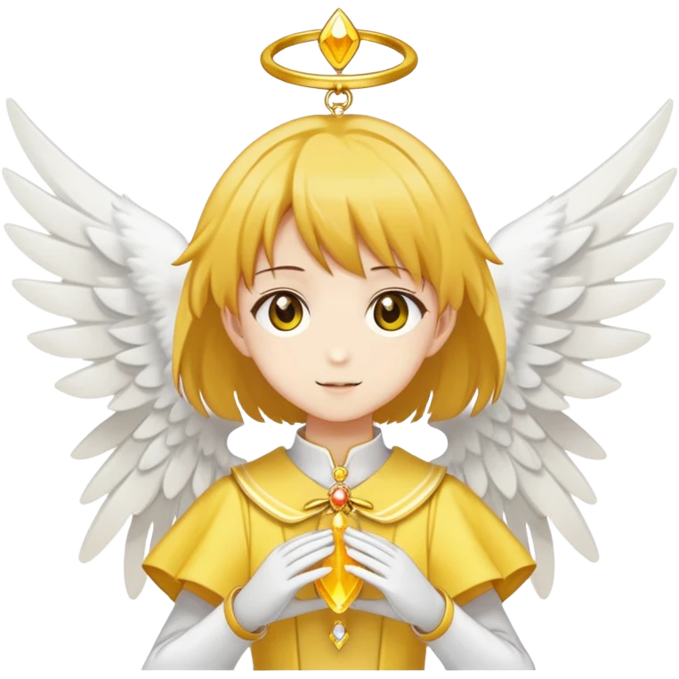 yellow keru from card captor sakura with white wings emoji