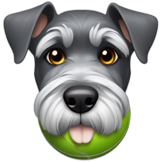 Schnauzer with ball emoji