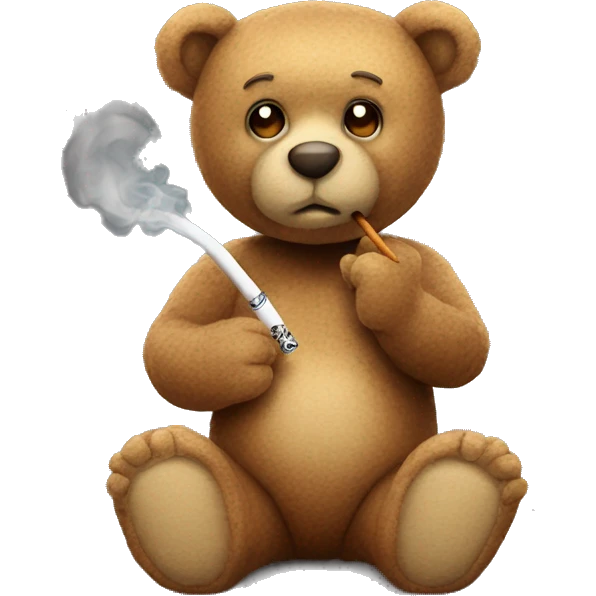 teddy bear smoking emoji