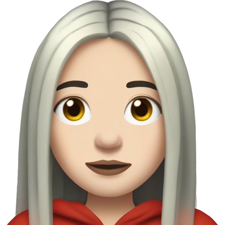 Billie Eilish with red roots emoji