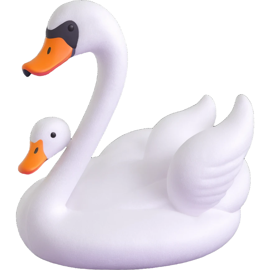 A swan made from a green terrycloth towel emoji