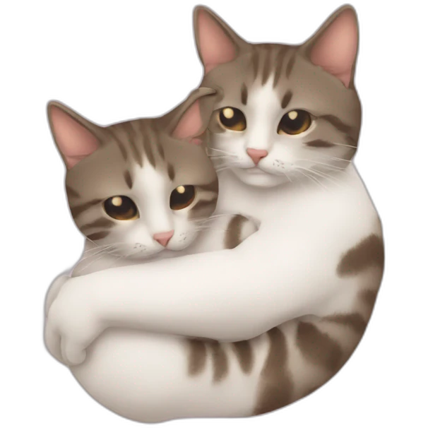 Deux chats qui se font un calin emoji