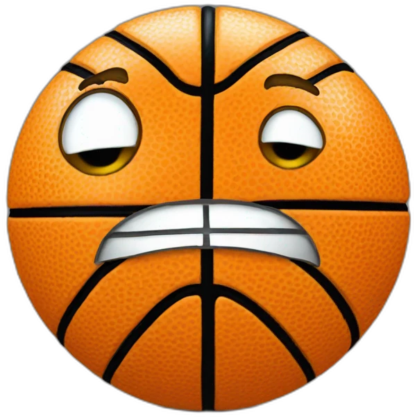 basketball nerd as an orange basketball smiley face emoji emoji