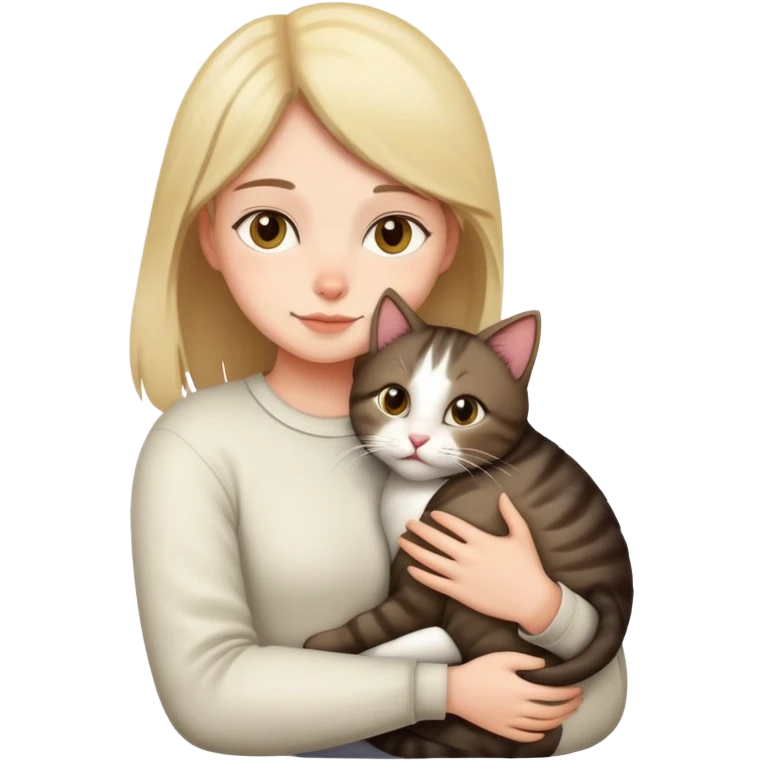 person hugging a cat emoji