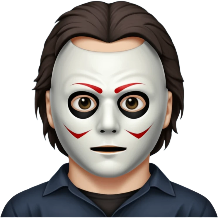michael myers black eyes in the mask and upper torso emoji