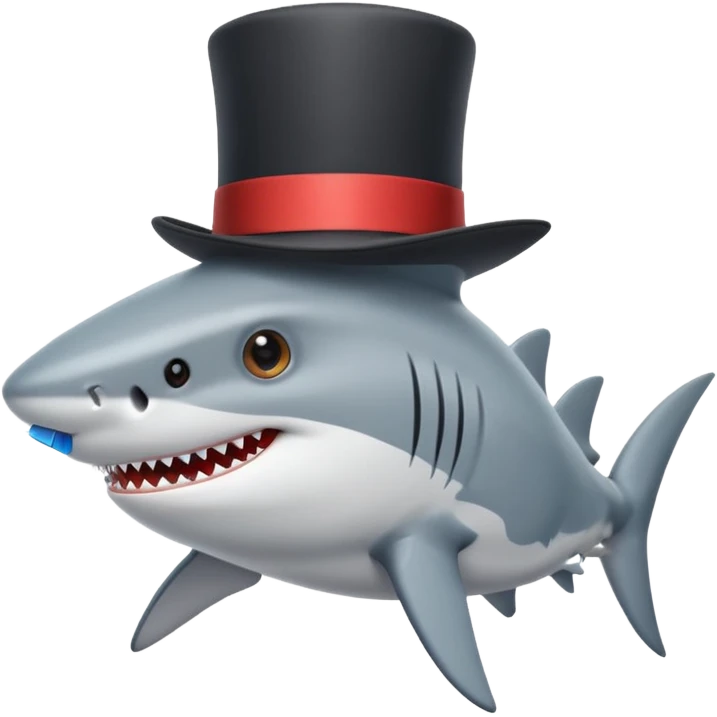Shark with a top hat emoji
