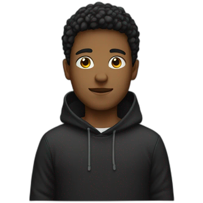 White Boywith dark hoodie emoji