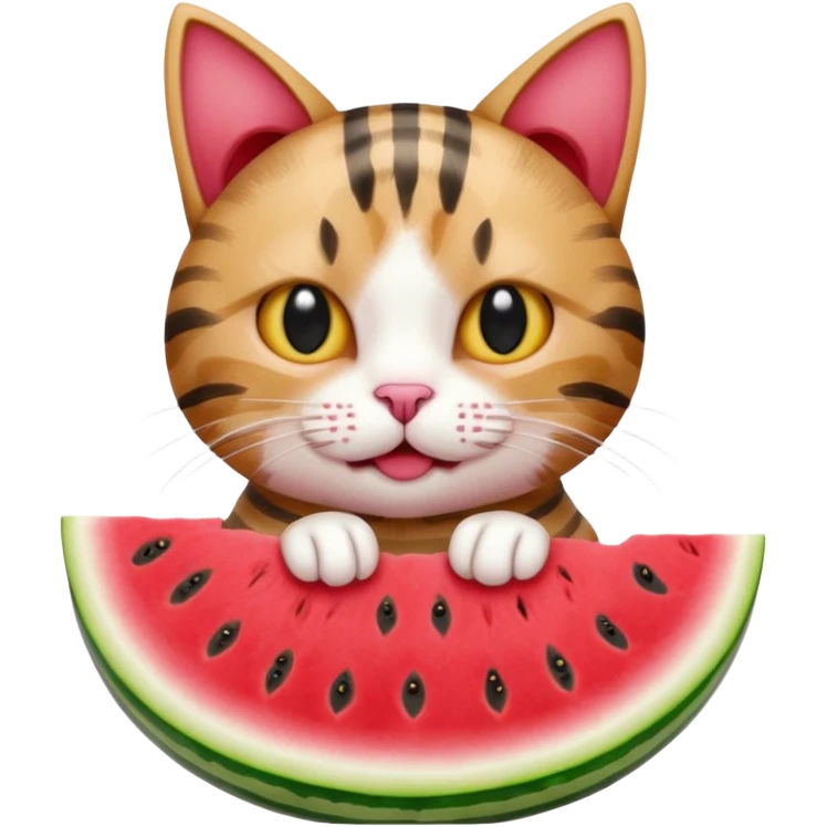 cat eating watermelon emoji