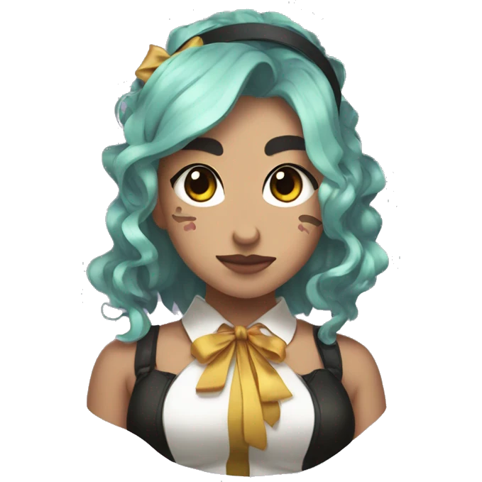 Music girl from demon slayer with a coquette bow  emoji