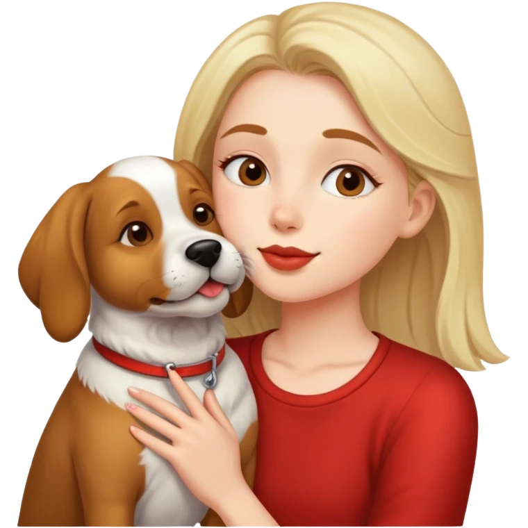 Girl kissing dog emoji