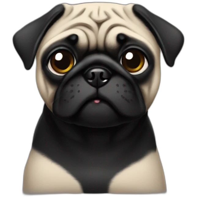 pug wearing a black t-shirt emoji