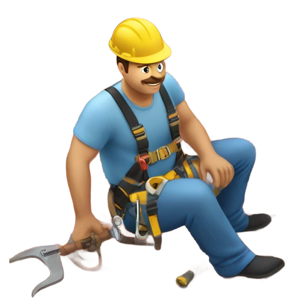 Man working on roof emoji