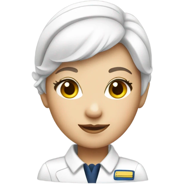 White short hair flight attendant  emoji